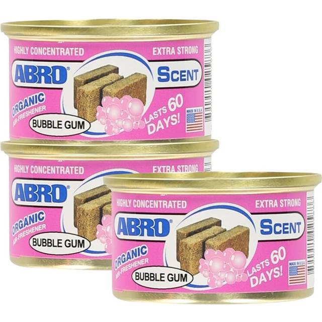 ABRO Car Air Freshener Cans: Spill Proof Air Fresheners for Home  Office  or Car Accessories  Lasts Up to 60 Days - 3 Pack Bubble Gum Scent