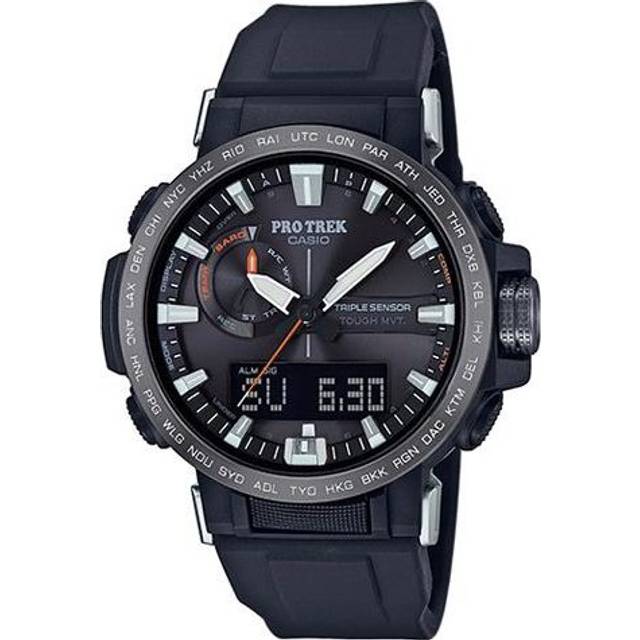 CASIO Waterproof Sports Shockproof Solar Powered Mens Black Digital PRW-60Y-1AER - Free