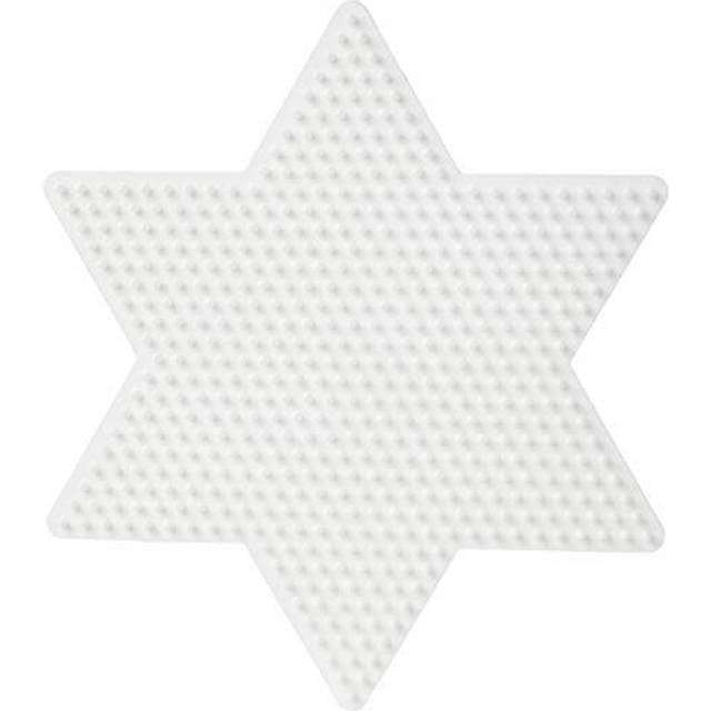 Hama Midi Pärlplatta Stjärna Stor Vit 16,5x14,5cm - 1 st.