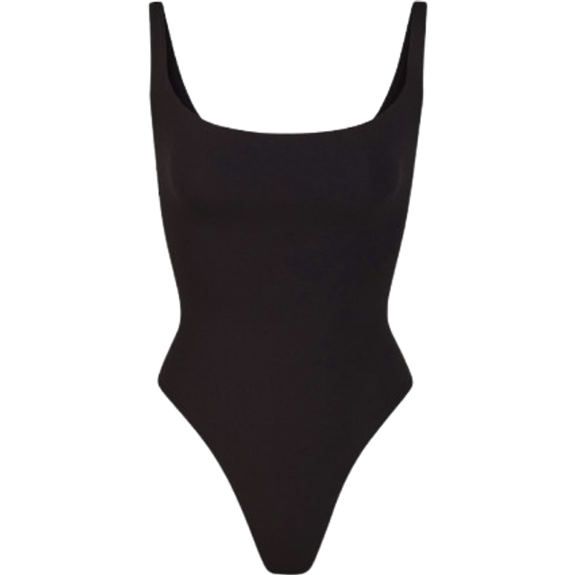 SKIMS Square Neck Bodysuit | Black | Small | Fits Everybody - Onyx
