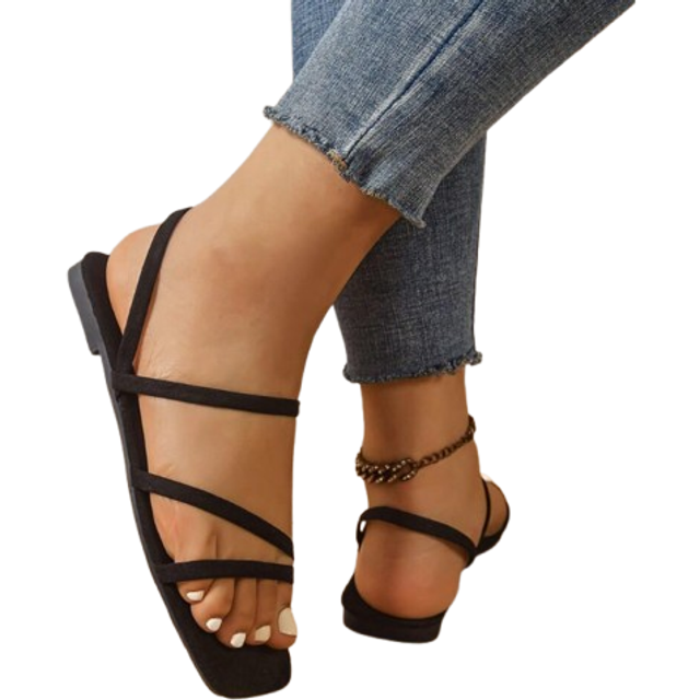 SHEIN New Spring/Summer Fashion Women Slip-On Slide Sandals, Casual Roman Style Slip-On Sandals In Black, Beige, Brown, Coffee, Orange Colors; Casual Flat S