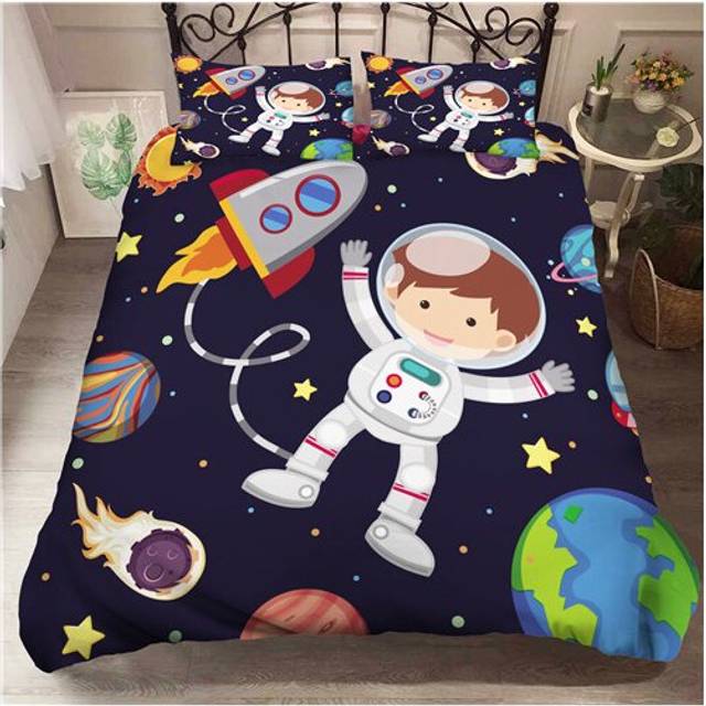 (Style 05, Double) 3D Astronaut Soft Children Bedding Sets