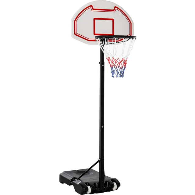 HOMCOM 155-210cm Height Adjustable Basketball Stand Backboard Portable w/ Net | TJ Hughes