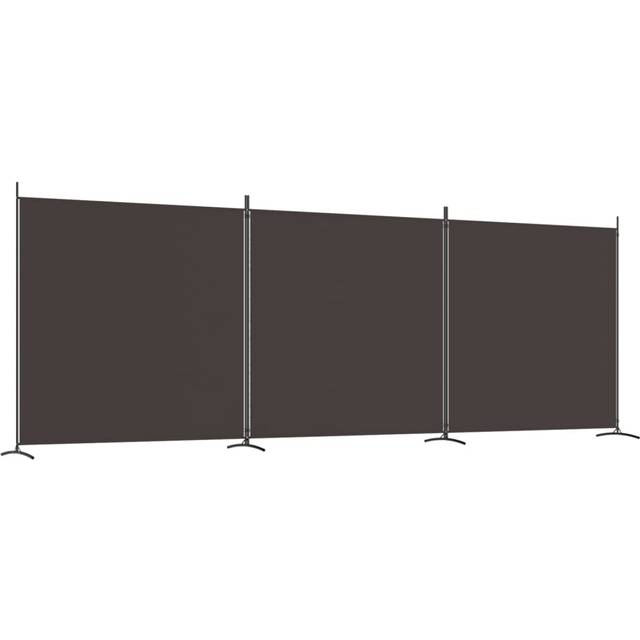 Vidaxl 3-panel Room Divider Brown 525X180 Cm Fabric, Brown