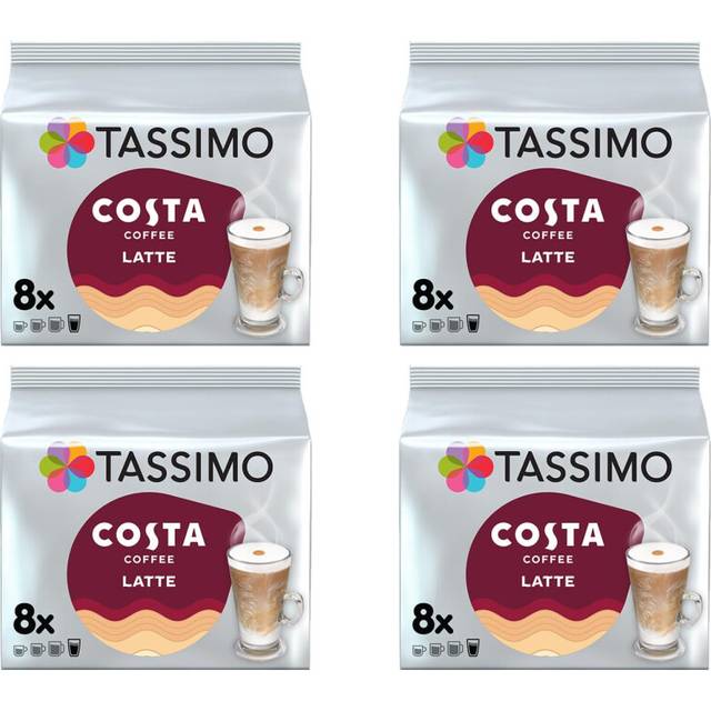 Tassimo Costa Latte 4 Pack, 32 T-Discs