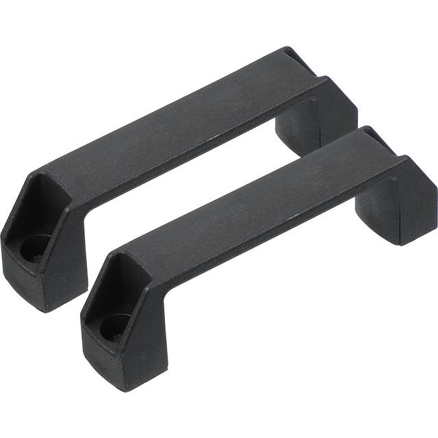 2 pcs plastic pull handles 120mm hole centers square drawer pulls black