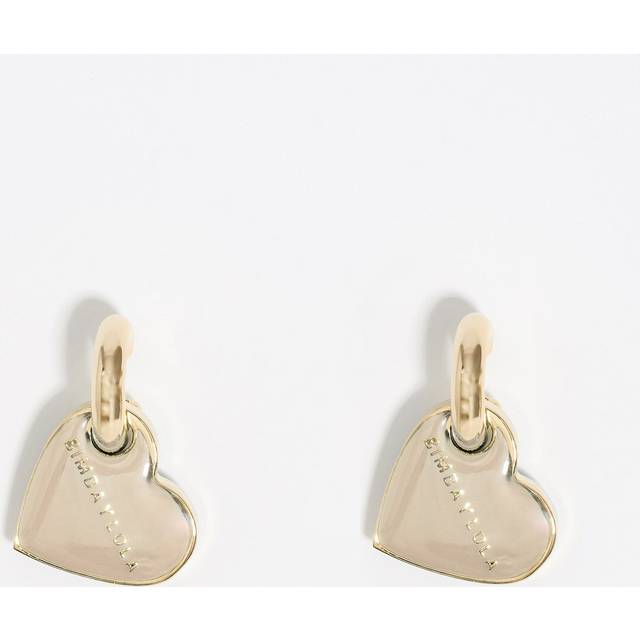 Ivory and gold-tone hearts hoop earrings - IVORY - UN