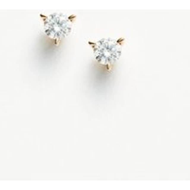 Fine Small Solitaire Diamond Stud Earrings | 14ct Solid Gold