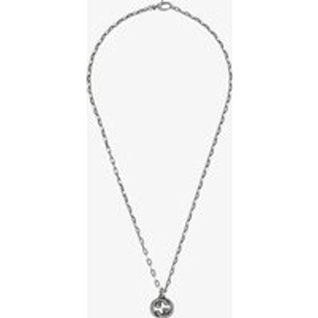 Gucci Interlocking Oxidised Chain Necklace YBB60415500100U - Silver