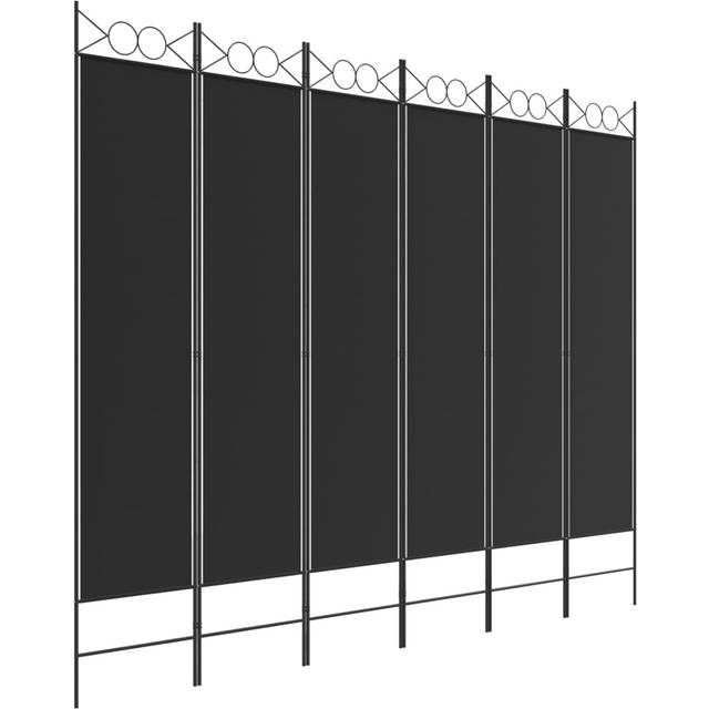 6-Panel Room Divider Black 240x200 cm Fabric vidaXL