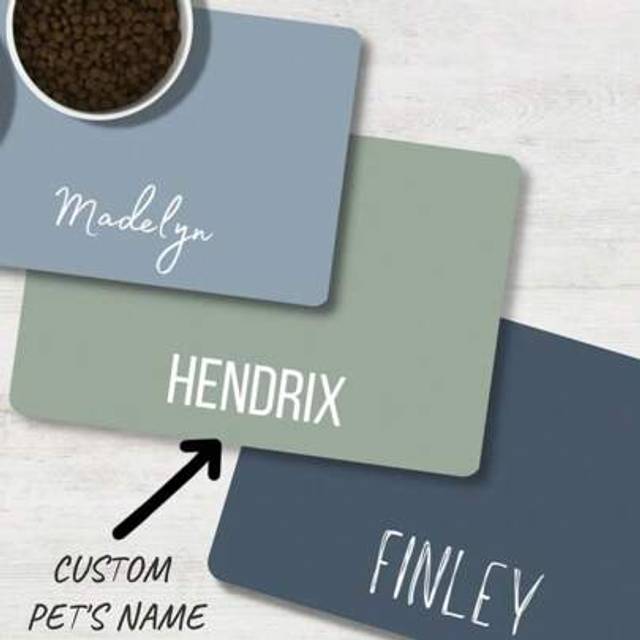 SHEIN 1Pc Personalized Dog Mat - Custom Dog Food Mat With Pet Name - Anti-Slip Personalized Dog Placemat - Custom Dog Bowl Mat - Waterproof Pet Mat - Perfec