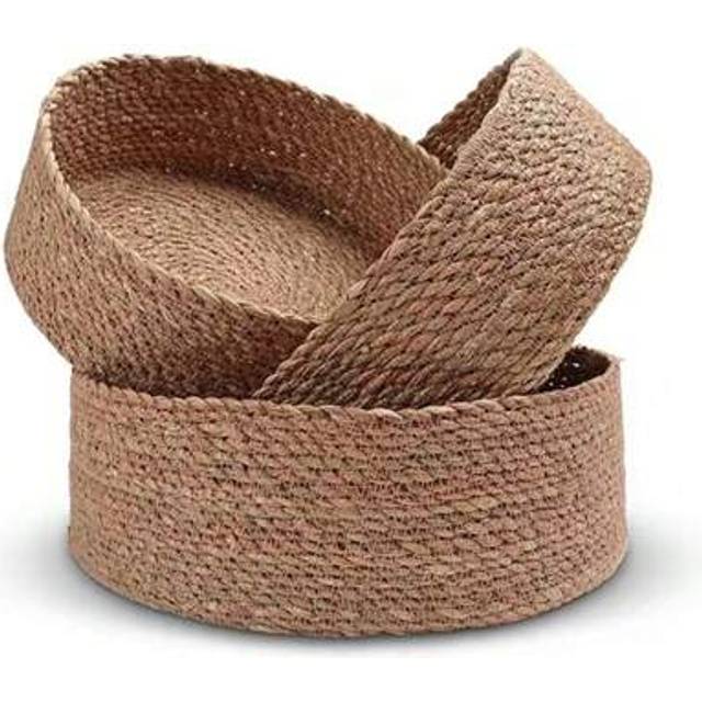 SHEIN 1 Pc/3Pcs Set Woven Rattan Round Rustic Storage Basket, Suitable For Toys, Cosmetic Products Storage, Home Decor, Wedding Gift, Various Celebration Oc