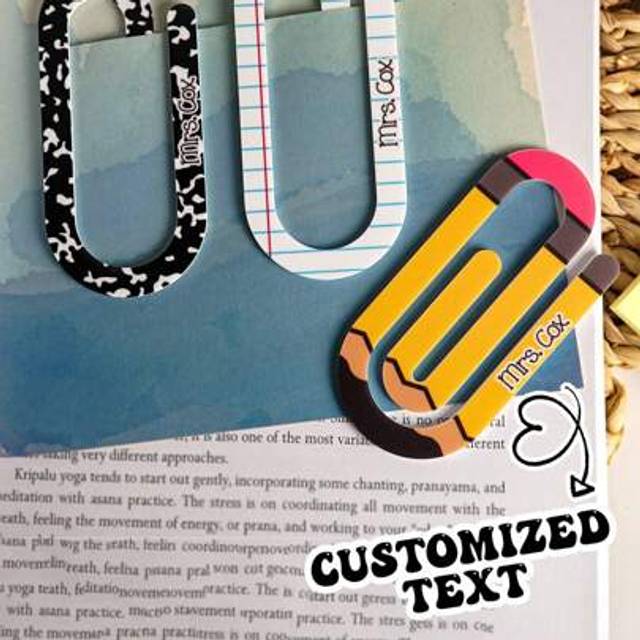 SHEIN Personalized Custom Acrylic Teacher Gifts Acrylic Large Paper Clips Teachers Acrylic Bookmarks Custom Teacher Thank You Gifts Teacher Gifts Carefully