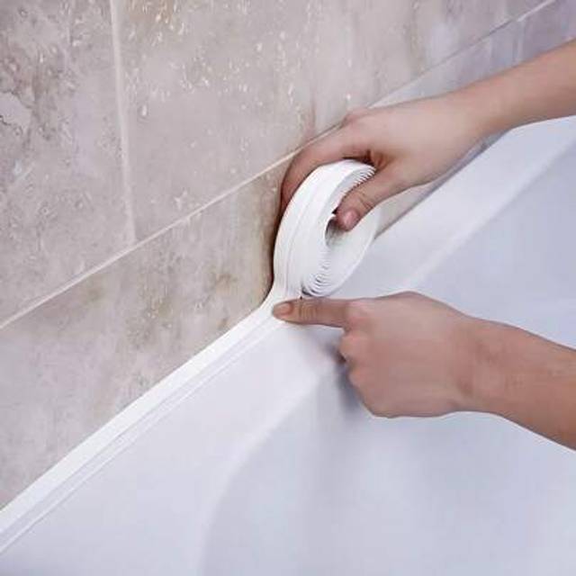 SHEIN 5m Self-Adhesive Waterproof Caulk Tape, Easy To Apply, Sealant Suitable For Bathroom And Kitchen, Ideal For Bathroom Base, Tiles And Floors