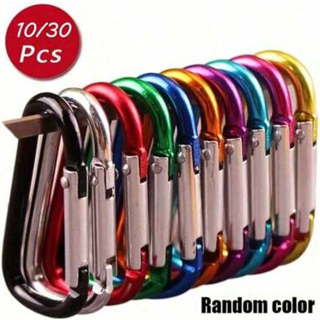 SHEIN 10/30pcs Heavy Duty Alloy Carabiners, Durable Clip Buckle, Perfect For Camping, Hiking, And Climbing