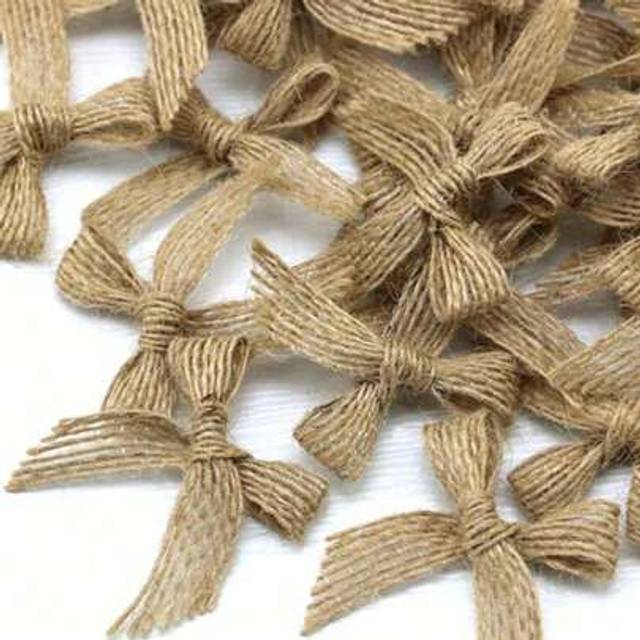 SHEIN (100pcs/50pcs/20pcs/Pack) Linen Bow, For Gift Packaging Decoration, Hairclip & Headpiece Making, Cake Baking Packaging, Fresh Flower Packaging, Weddin
