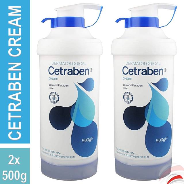 Cetraben emollient cream relief from eczema, soothe & soften dry skin- 2x 500g