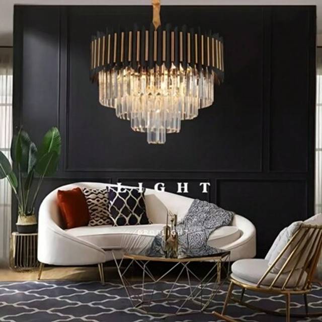 SHEIN Modern Luxury LED Crystal Chandelier, 3 Color Changing Light, Perfect For Dining Room, Bar, And Bedroom Decoration, No Switch Or Remote Control