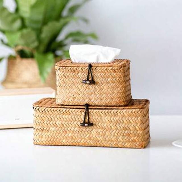 SHEIN 1pc Simple Tissue Box, Tissue Box Cover, Napkin Dispenser Container, Covered Tissue Holder, Bathroom/Living Room/Bedroom Tissue Storage Box, Household