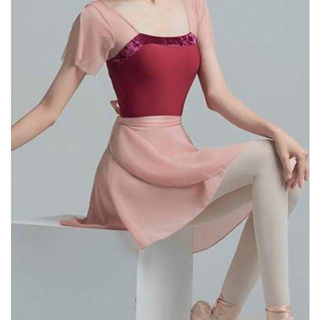 SHEIN 1pc Women Elegant White Ballet Tutu Skirt With Belt - Sheer Chiffon, Suitable For Dance Practice And Performance, Versatile Wrap-Around Design To Cove