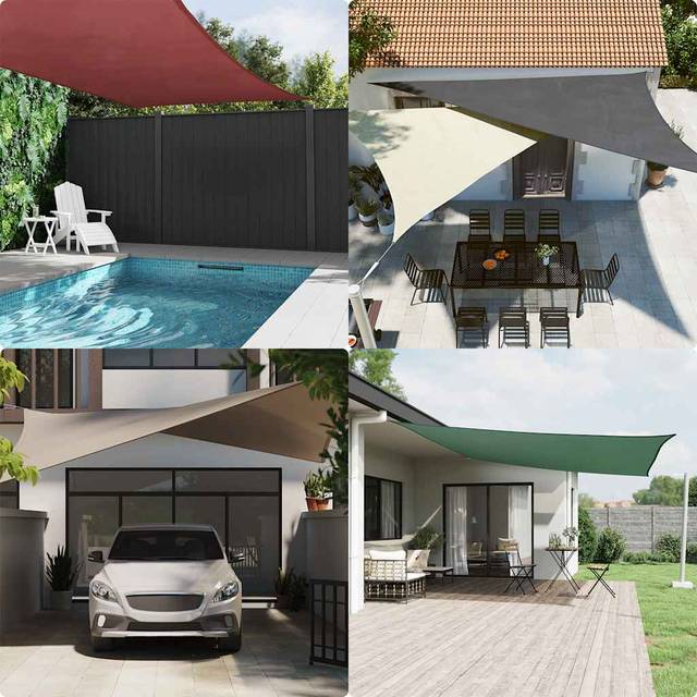 Sun Shade Sail Red 7x5x5 m 100% Polyester Oxford Vidaxl