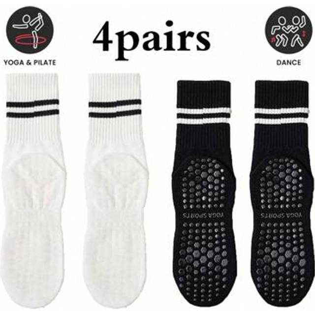 SHEIN Sports Outdoor Pilates Socks With Grips For Women Yoga Socks Non Slip Socks Of 4pairs