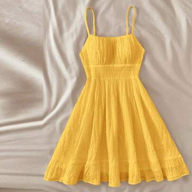SHEIN Teen Girls&#39; Summer Casual Vacation Solid Ruffle Hem Sleeveless Spaghetti Strap Sundress, Suitable For Date Night, Beach Dress, Casual Outing In Summer