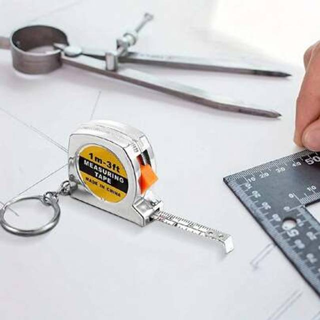 SHEIN 1pc Retractable Tape Measure Keychain - 1 Meter/3 Feet - Perfect For Daily Use And Birthday Parties - Includes Sliding Lock - Essential Apartment And