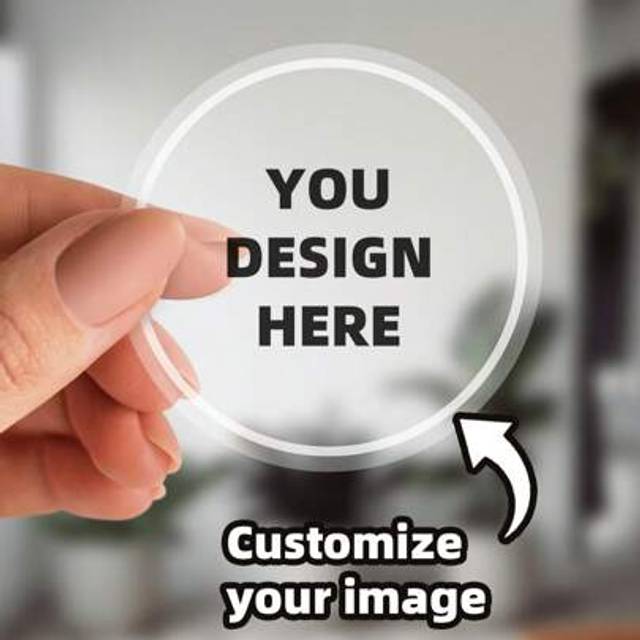 SHEIN 1~120Pcs Personalized Labels - Custom Stickers With Any Design Image Logo Text,Transparent Sticker,Waterproof Stickers, Custom Thank You Labels Sticke
