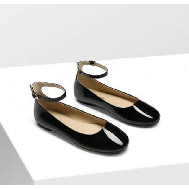 SHEIN Ballet Flats Shoes For Women, Cute Round Toe Women&#39;s Flats With Ankle Strap, Comfortable Dress Business Casual Office Work Shoes For Women
