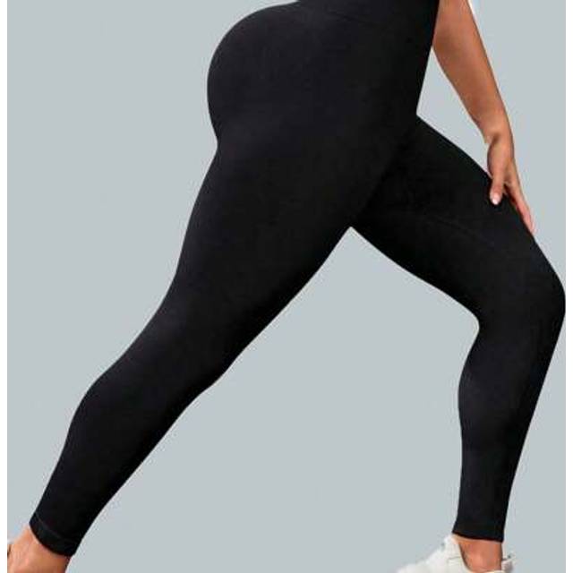 SHEIN PLUS WOMEN&#39;S Sport High Waisted Leggings With Y Shaped Seam For Women - Soft Opaque Slim Tummy Control Butt Lifting Legging Pass Squat Tested For Runn