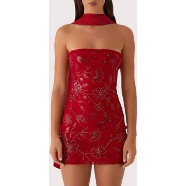 SHEIN Women Strapless Dress 2025 New Backless Flower Casual Dresses With Scarf Daily Streetwear