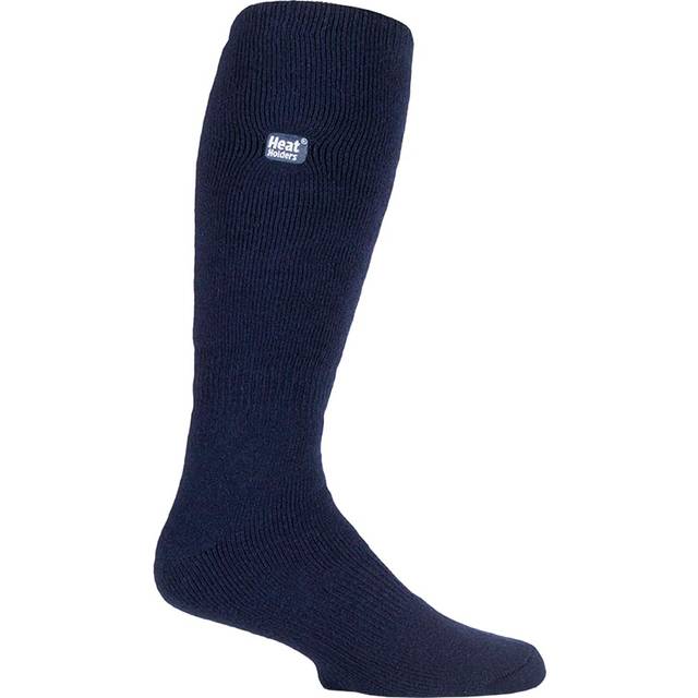 Heat Holders LITE - Mens Knee High Thin Thermal Socks for Wellington Boots - Navy Nylon - Size UK 6-11