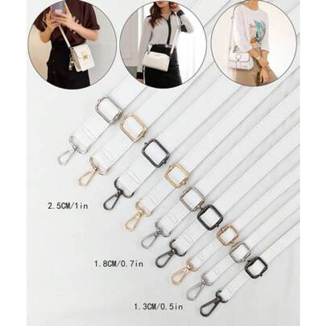 SHEIN DIY Shoulder Strap, Bag Accessories Strap, Wallet Replacement Strap, Full Grain Microfiber Leather, Adjustable Crossbody Shoulder Strap, Black/Gold/Si