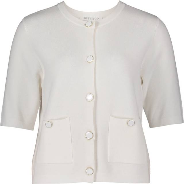 Betty & Co Round Neck Cardigan Off White