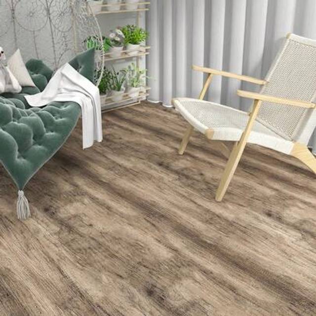 SHEIN 1 Roll Light Brown Wood-Looking Floor Tile Stickers, Self-Adhesive, Waterproof, Suitable For Kitchen, Dining Room, Bedroom, Stickers, Wall Decal, Viny
