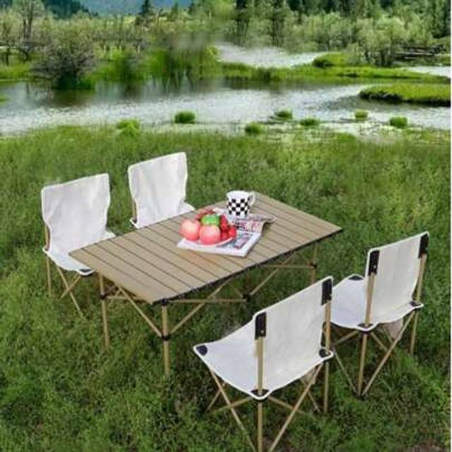 SHEIN 1pc Outdoor Camping Chair, Collapsible Chair With Side Pocket And Carry Bag, Folding Chair For Camping, Beach, Picnic, Sunbathing Chairs With Storage