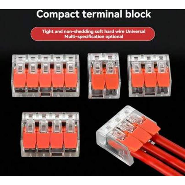 SHEIN 16/30/50/60/80/120pcs Box: Super-Fast Electrical Lever Wire Connectors - 2,3,4&5 Port Electric Cable Clamps Lever Wire Connectors, Wire Connector Asso