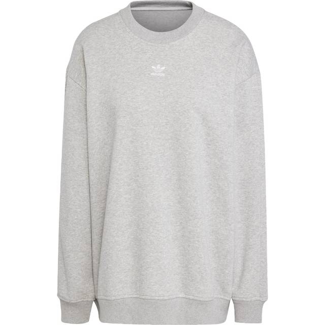 Essentials Fleece Long Oversized Crew Sweatshirt - Medium Grey Heather - 2XL