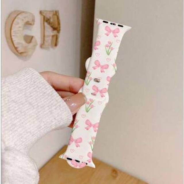SHEIN Suitable For Ladies To Wear Bow Strap In Summer, Cute, Sweet And Fashionable Apple Smartwatch Replacement Strap Suitable For Apple Watch Ultra/SE/8/7/