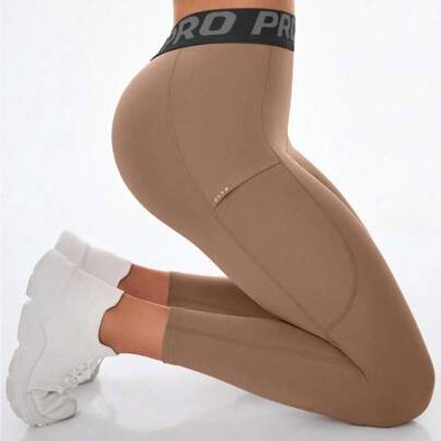 SHEIN Slimming, Shaping, Waistband Contrast Color Yoga Workout Leggings