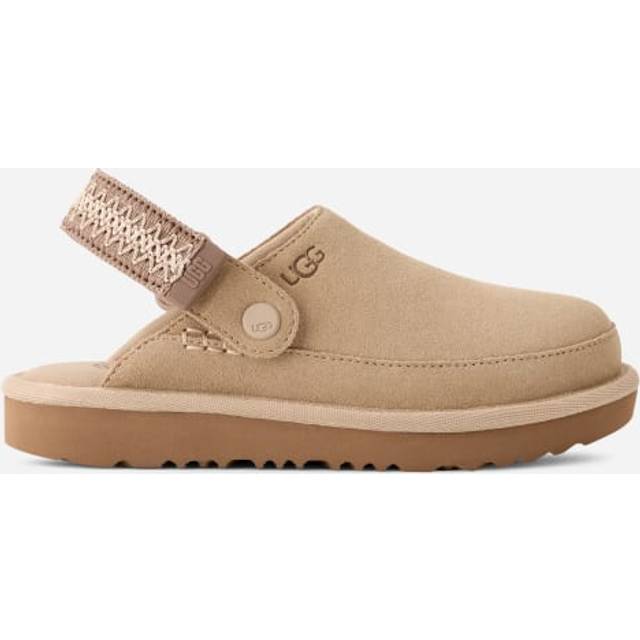 UGG® Goldenstar braid Clog in Brown, Size 7, Suede/Polyester - Mustard Seed