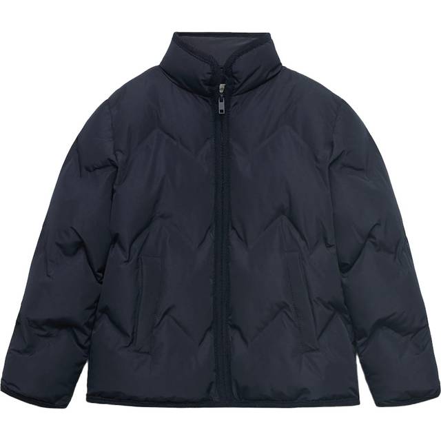 Quilted coat dark navy - Kids - 8 - MANGO KIDS - Dark Navy