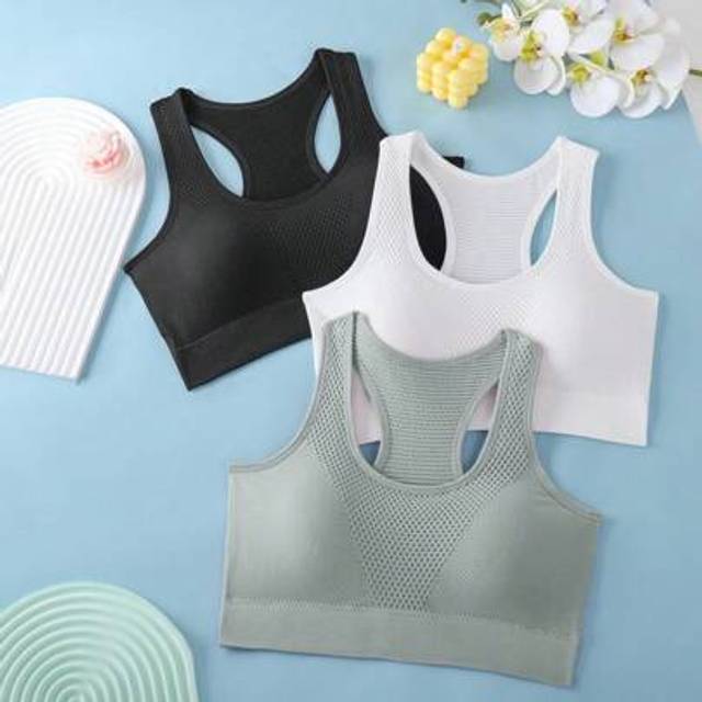 SHEIN 3pcs/Set Women&#39;s Sports Bras For Yoga, Fitness, Running, Skinny Back, Can Be Worn Alone Or Wrapped Chest, Lingerie