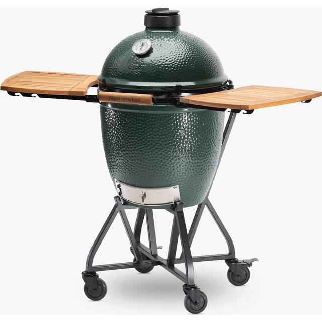 Big Green Egg Large BBQ & Acacia Wood Shelves Nest Bundle with ConvEGGtor