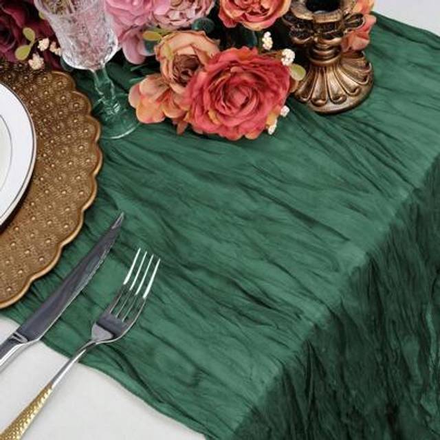 SHEIN 1pc Cheese Cloth Table Runner, Boho Gauze Cheese Cloth Transparent Tablecloth, Suitable For Wedding Bride Baby Shower Birthday Or Holiday Party Cake T