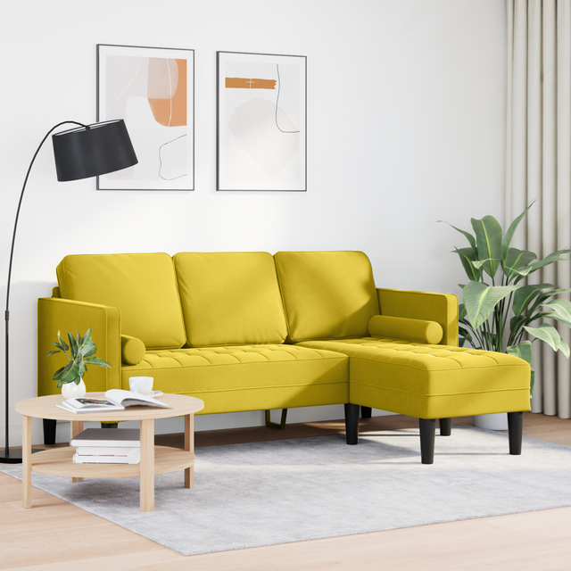 vidaXL Sofa Set Yellow 173 x 131 x 67 cm Velvet