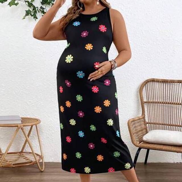 SHEIN Sleeveless Maternity Dress, Fashionable And Suitable For Summer