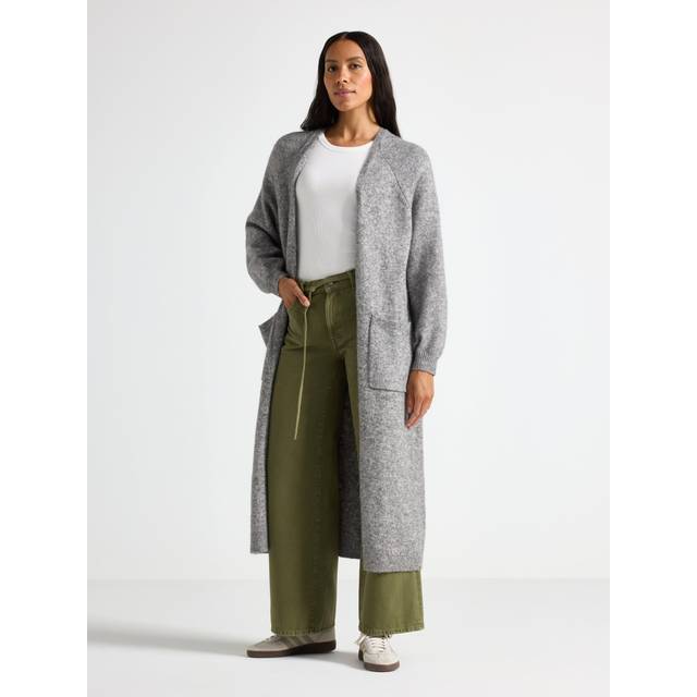 Stickad lång cardigan