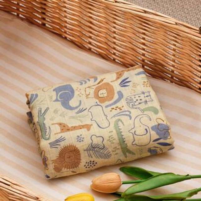 SHEIN Summer Goodies 1 Pc Cute Printing Swaddle Blankets For Baby Boys And Girls, Breathable And Skin-Friendly,Soft Silky Swaddle Blankets